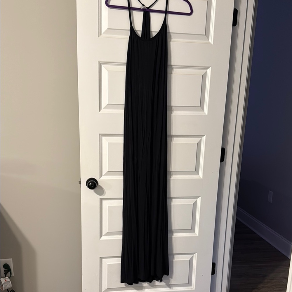 Fabletics Black Spaghetti Strap Maxi Sundress